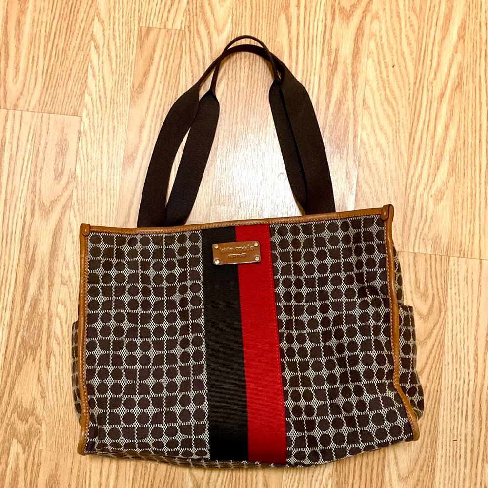 Kate Spade Brown and Red Patterned Baby Bag